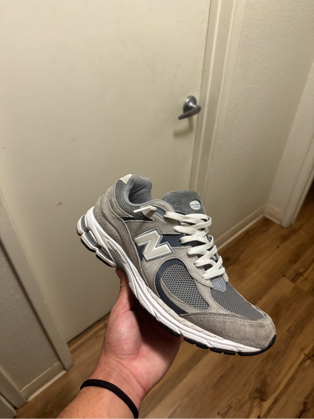 New Balance Men's Grey and White 2002R Athletic Sneaker